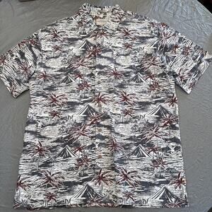 Quiksilver Waterman Collection Men XL Sumo Surfing Hawaiian Button Down Shirt